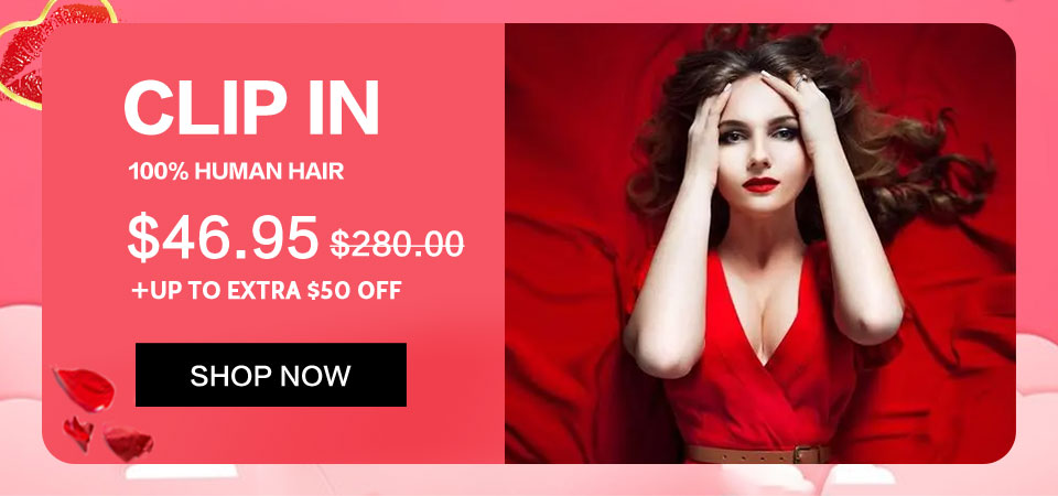 2023 Valentine Day hair extensions clip in
