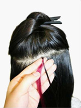 How to Apply Micro Loop Hair Extensions,Step Four