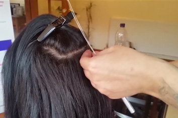 How to Apply Fusion/Pre-bounded Hair Extensions,Step Three