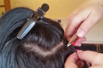 How to Apply Fusion/Pre-bounded Hair Extensions,Step Five